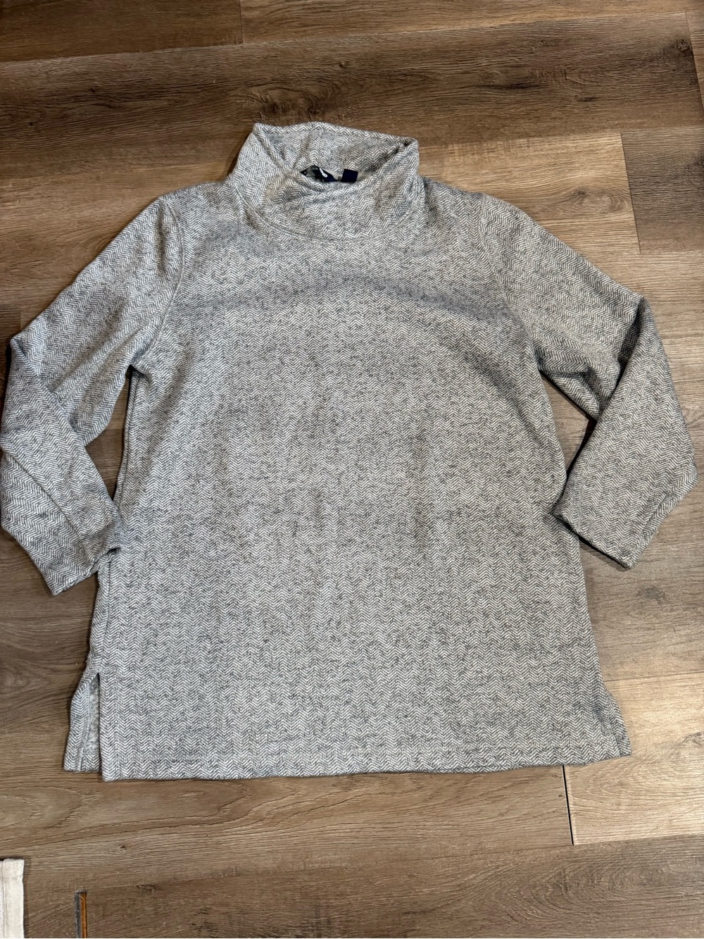 Lands' End Heather Gray Knit Turtleneck Sweater